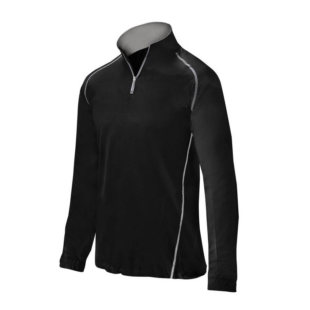 Panske Bundy Mizuno Comp 1/4 Zip Batting Čierne Vypredaj XYHN86753